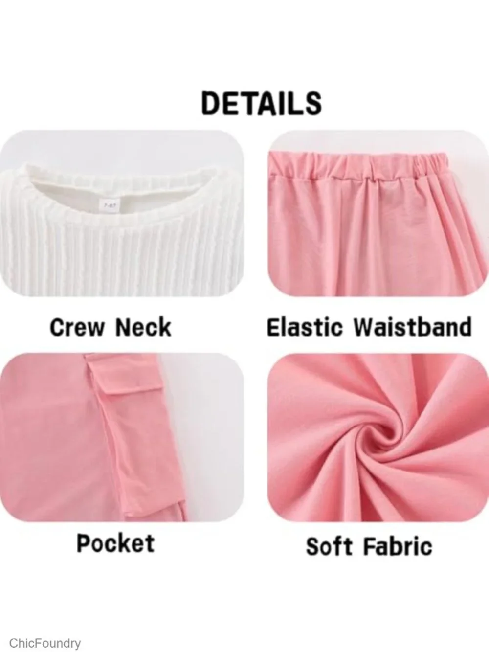 Tween Girls 2 Piece Long Sleeve Top & Cargo Pants Set